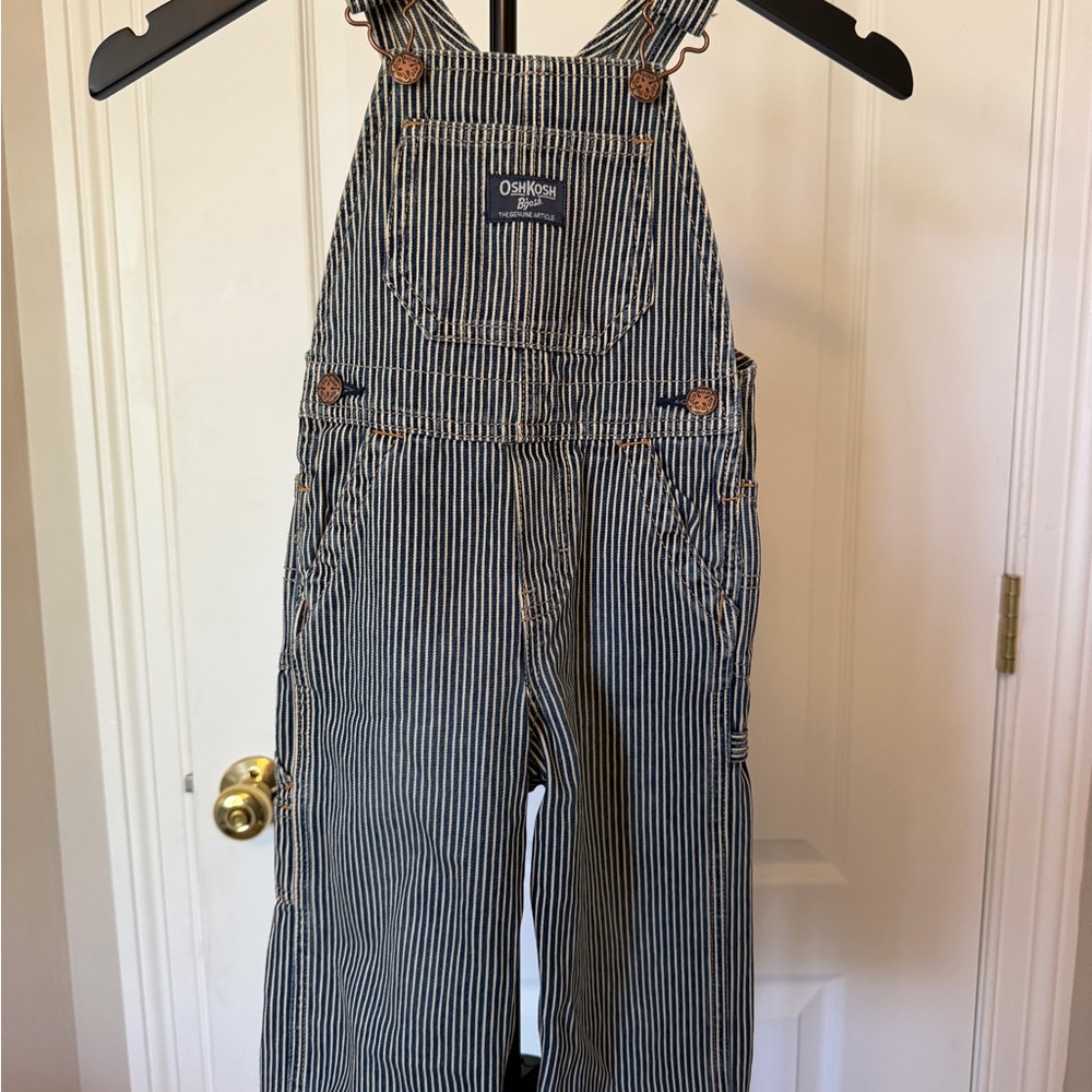 OshKosh B'gosh Blue and White Striped Kids Overalls